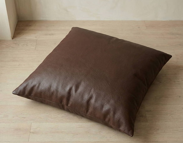 Coussin de sol en cuir - Anthrazite - S3002_