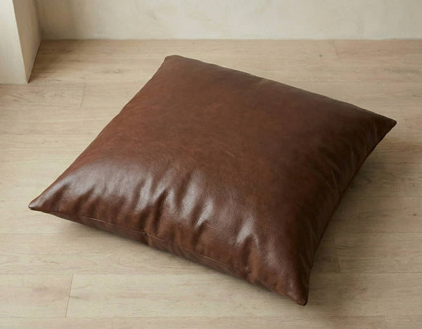Coussin de sol en cuir - Dark brown - S3001_