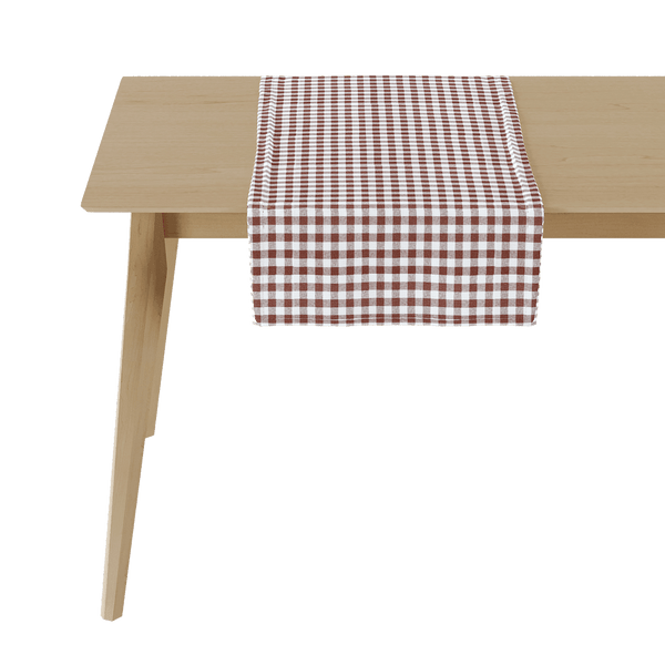 Chemin de table à carreaux - Brown check - D1021-